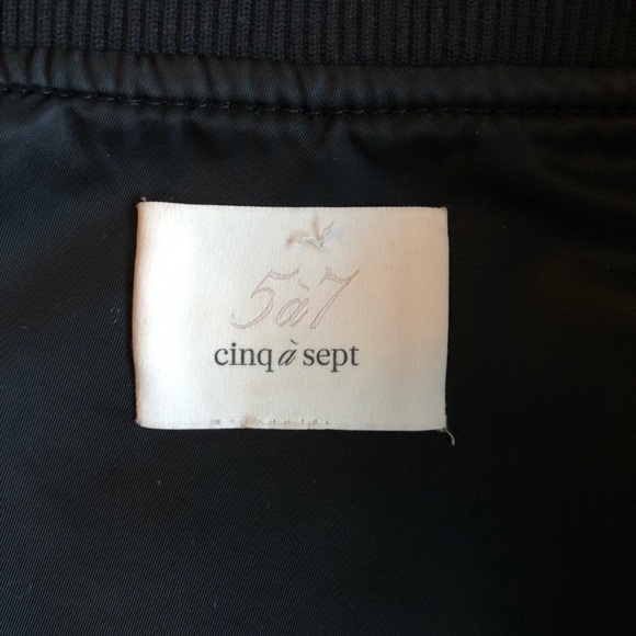 Cinq a Sept Black Mercer Patch Bomber Jacket - Picture 6 of 7
